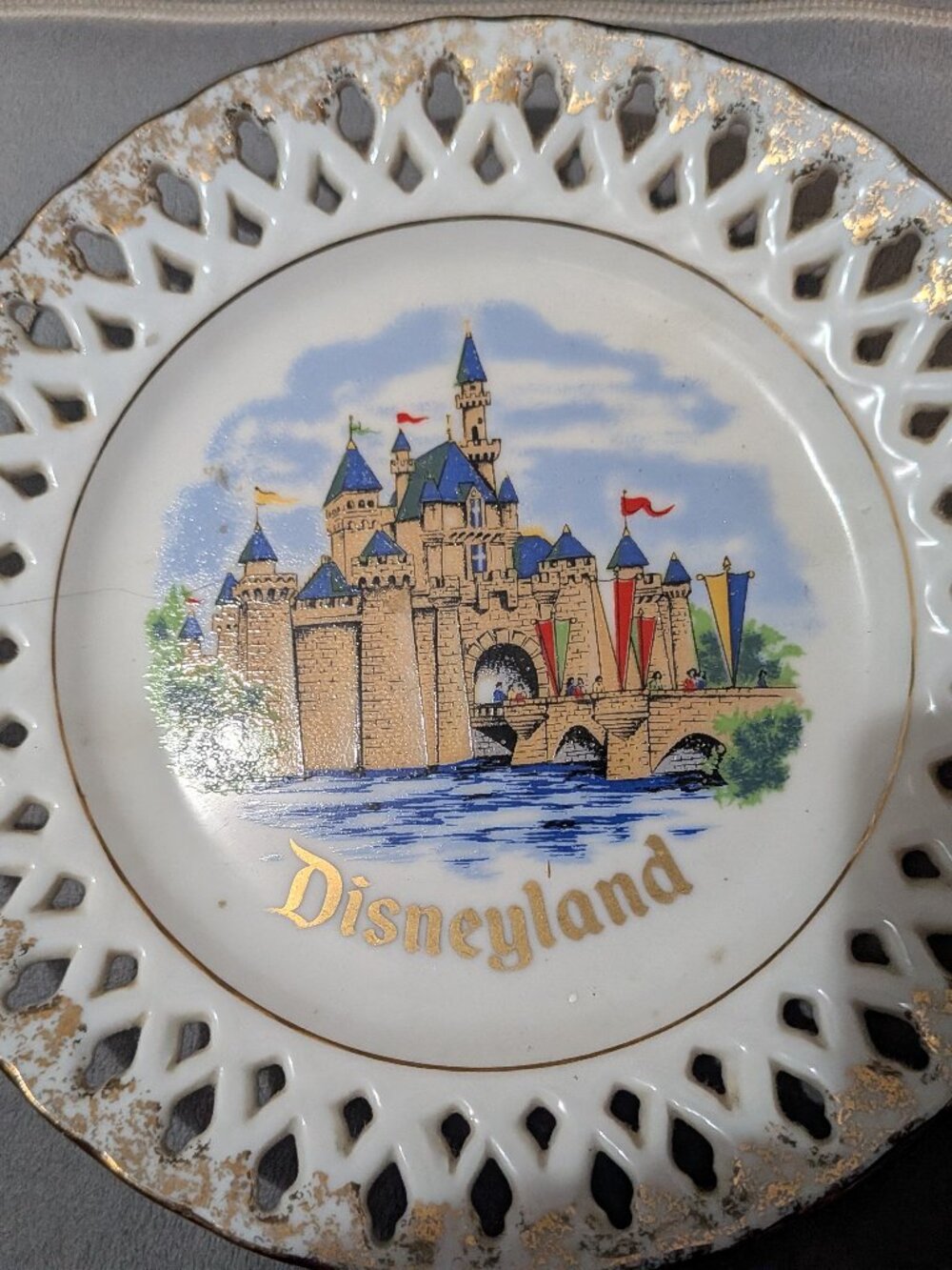 Vintage 1979s Disneyland Plate is the Sleeping Beauty Castle